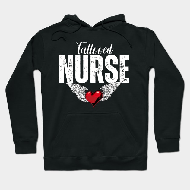 Tattooed Nurse Wings & Heart Hoodie by jackofdreams22